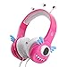 Kids Headphones for Girls, VCOM Wired Children Headset Alien Monster Earphones with 92dB Volume Limited, 3.5mm Audio Jack Compatible for Smartphones iPad Kindle Fire Tablets Computer Laptops(Pink)