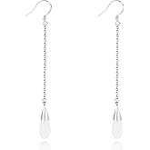 Natural Opal Drop Earrings in Sterling Silver