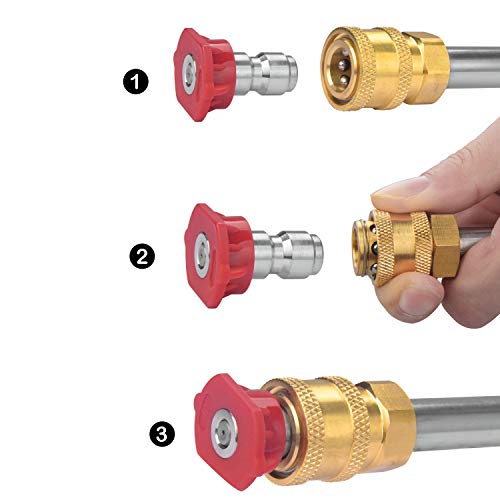 DUSICHIN DUS-214 Pressure Washer Gutter Cleaner Attachment with 5 Spray Nozzle Tips, 4000 PSI