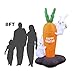 Holidayana Bunnies and Carrot Easter Inflatable 8ft Inflatable Yard Decor Includes Built-in Bulbs, Tie-Down Points, and Powerful Built-in Fan