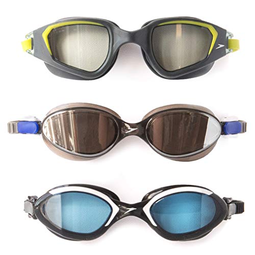 Speedo Adult Swimming Goggles Anti-Fog UV Protect Latex Free 3 Pack (Smoky Gray, Black/White, Gray/Green) - Image 3