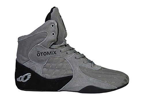 OtomixStingray Escape Men's Grey Canvas Leather Rubber Sole Bodybuilding and Wrestling Shoes 9