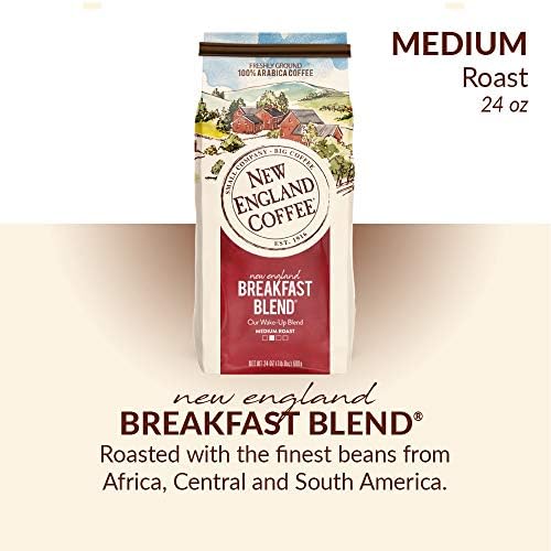 NEW ENGLAND COFFEE BREAKFAST BLEND MEDIUM ROAST GROUND COFFEE, 24OZ. BAG (PACK OF 1)