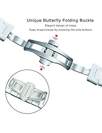 Aottom iWatch Series 4   Correa de repuesto de acero inoxidable y cerámica, 1.496 in, para Apple Watch Series 4, 1.575 in y 3 2 1, 1.496 in