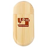 Sewing Machine 8Gb Bamboo USB Flash Drive with Rounded Corners - Wood Flash Drive with Laser Engraving - 8Gb USB Gift for All Occasions