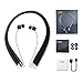 Bluetooth Headphones， Wireless Retractable Sport Neckband Headphones Bluetooth 4.1CSR with Noise Cancelling Microphone and Sweatproof Headphones Suitable for Sports Fitness (black)