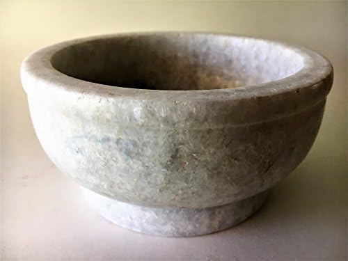 White Marble Incense Burner Bowl/Smudge Pot/Wicca Ritual Offering Bowl 5"W x 2.5" H SOB49