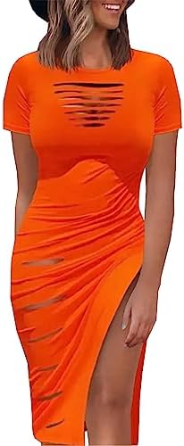 bright orange mesh ruched bodycon dress IZA ORANGE RUCHED MAXI MESH DRESS OFUURE