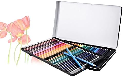 Ewrold - Watersoluble Colored Pencils - Pack of 72 Soft Core Premium Professional Water Colored Pencils with Tin Case for Art Drawing Coloring Books Sketching Drafting Projects