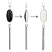 HUIMEI Long Tassel Pendant Necklace with Double Color Oval Shape Stone Reversible Pendant