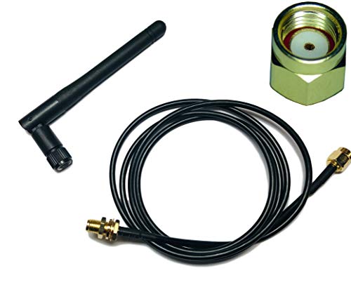 1 x Dual Band 2.4GHz 5GHz 2dBi RP-SMA Wireless Antenna Plus 1M RG174 Cable