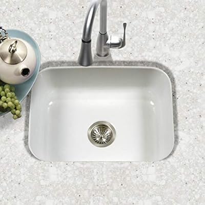Houzer Pcs 2500 Wh Porcela Series Porcelain Enamel Steel Undermount Single Bowl Kitchen Sink White Amazon Sg Home Improvement