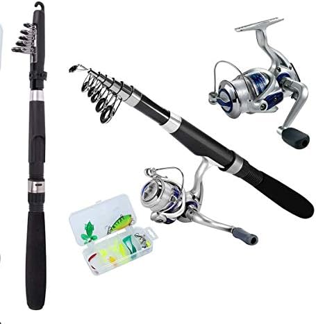 釣りセット 初心者 糸が巻かれている 2 1m釣り竿セットフィッシング 海釣りセット コンパクトロッド 入門セット スピニングリール 炭素ロッド 携帯便利 軽量 ルアーセット付き 収納バッグ付き