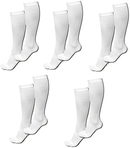 TASOM Compression Socks (5 Pair) Over the Calf Below Knee Men Woman Pain Ache Swelling Relief Support Stockings