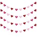 Gaudiwel Felt Heart Garland Banner - Pack of 4 - Valentines Day Decor - Red, Rose Red & Light Pink