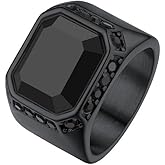 Richsteel Black Onyx Signet Ring for Men