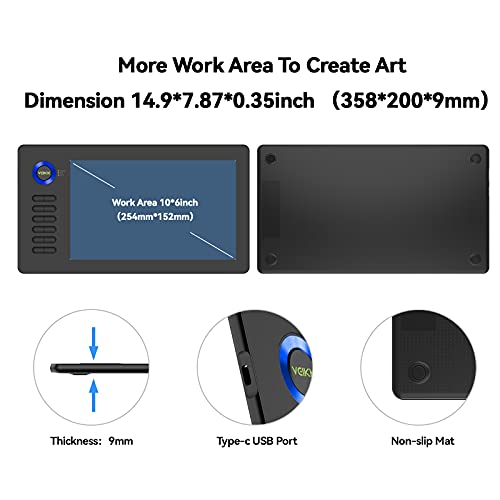VEIKK A15 Graphics Drawing Tablet 10x6 Inch Digital Drawing Tablet with
