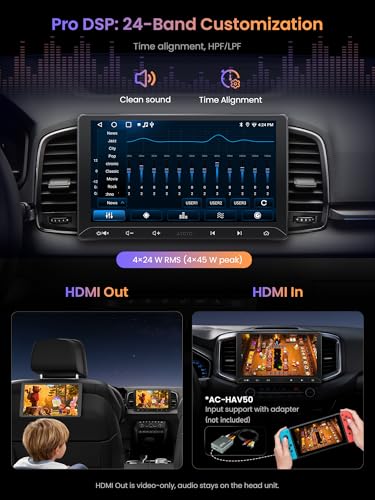 ATOTOEXCEL A5L 10.1 Inch Android Car Stereo 2DIN with DriveChat AI, CarPlay/Android Car Wireless, DSP Audio 24 Bands EQ, with OBD2 Scanner, Bluetooth BLE, HDMI Out, GPS Tracking, Quick Start, RDS/FM