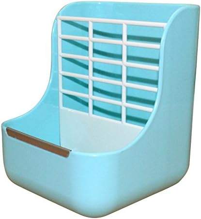 Trycooling 2 in 1 Rabbit Hay Food Bin Feeder Bowls Grass and Food Double Use Rabbit Feeder for Small Animal