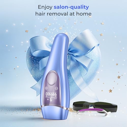 21J IPL Painless Laser Epilator with Cooling Function, Pulsed Light Epilator 9 Energy Levels, Laser Machine Hair Removal Home for Face, Bikini and Body, Dark Blue