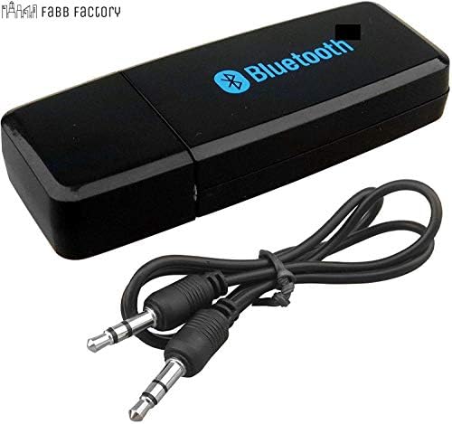 Fabb Factory Bluetooth Stereo Adapter Audio Receiver & Universal Wireless Bluetooth V2.1 Car Kit Hands Free 3.5mm Music Audio Receiver Compatible with Smart Mobiles