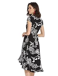 Acecred Milleco - Vestido para mujer, diseño floral, con cinturón