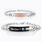 AmorFeel His Only Her One Stainless Steel Matching Bracelets for Couple