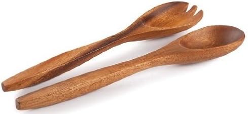 Hawaiian Wood Salad Fork &amp; Spoon 10 in.