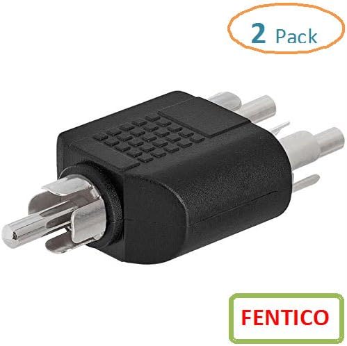 FENTICO™ RCA Male Plug to 2X RCA Male Plug Splitter Adapter - (Pack of 2 Pcs)