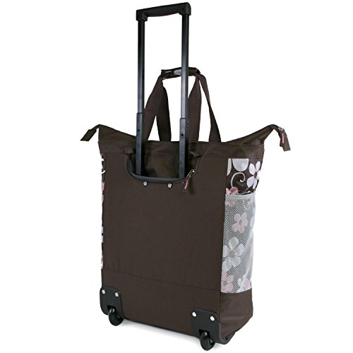 Pacific Coast Signature Large Rolling Shopper Tote Bag, Hawaiian Pink