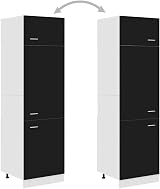vidaXL Kitchen Cabinet Sideboard Black Chipboard 60x57x207 cm view 5