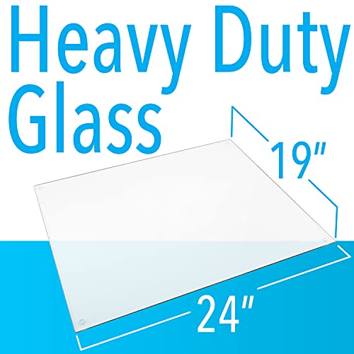 19" x 24" Tempered Glass Desk Mat to Protect Your Desk Sleek Glass
