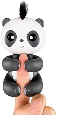 Feagle Fingerlings Pet Interactive Finger Baby Panda Electronic Smart Pet Induction Toy for Children and Kids Christmas Birthday Gift (Black)