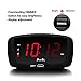 DreamSky Digital Alarm Clock Radio, FM Radio, 1.4 Inches Large Red LED Number Display, Dual USB Charging Ports, 3.5 mm Headphone Jack, Snooze, DST, Sleep Timer