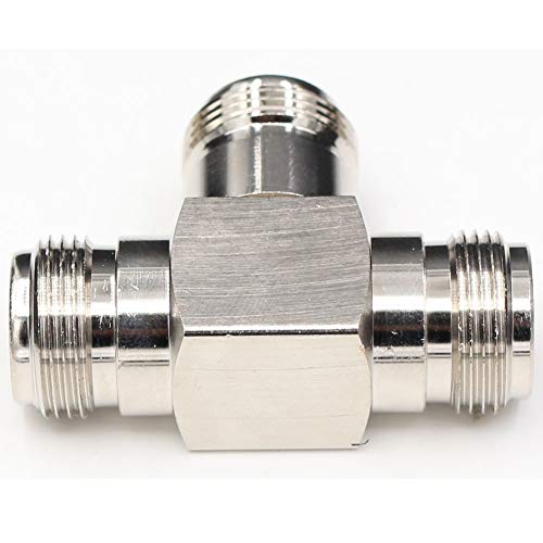 TEZONG 3 Way N Type T Splitter Connector N Female to 2 N Female Jack Coax Coaxial Adapter RF connectors 1Pack - Thumbnail 2