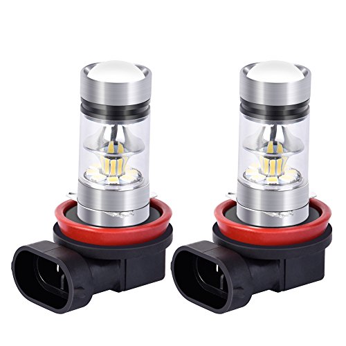 Catinbow LED Fog Light Bulbs H11 (H8, H9) White 6000K High Power 100W Auto Fog Light Bulb Replacement 2323 SMD LED Bulbs for Fog light DRL 1800LM – 2 Pcs