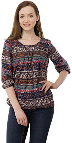 Multicolored Poly Creap Printed Top