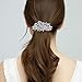 EVER FAITH Austrian Crystal Bridal Hibiscus Cream Simulated Pearl Hair Clip Barrette Clear Silver-Tone