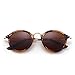 JIM HALO Retro Polarized Round Sunglasses for Women Vintage Small Mirror Glasses (Tortoise/Polarized Brown)