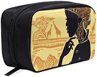 Beautiful Black African Woman Portable Travel Makeup Cosmetic Bags Organizer Multifunction Case Small Toiletry Bags For Women And Men Brushes Case