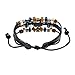 LNKRE JEWELRY Charm Evil Eye Multi-Strand Braided Beads Leather Wrap Bracelet A1