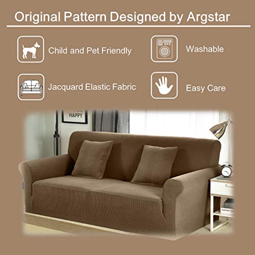 image for Argstar Jacquard Arm Chair Cover, Machine Washable Furniture Protector