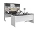 Ameriwood Home Pursuit U-Shaped Desk with Hutch Bundle, Gray