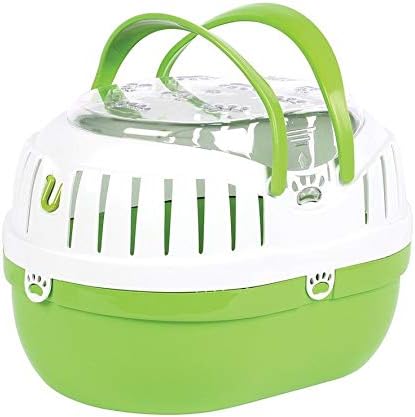 Small Animal Plastic Transport Carrier Travel Cage Hamster Gerbil Rat Ferret (Green, Small)