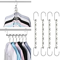 Giftol Space Saving Hangers Metal Hanger Magic Cascading Hanger Closet Clothes Organizer(4 Pack)