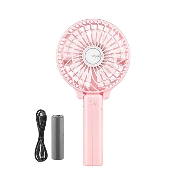 EasyAcc Handheld Electric USB Fans Mini Portable Outdoor Fan with Rechargeable Battery Foldable Handle Desktop for Home…