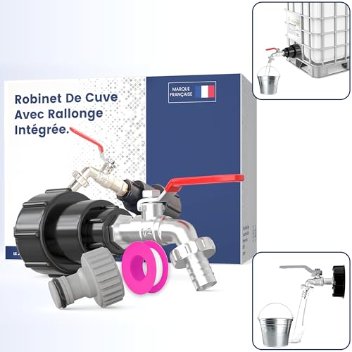 "1000L 1/2 S60X6 IBC- Integrated extension, tank connection 1000 liters, designed and specially adapted for the use of IBC tanks in France, tank cap 1000l, tank connection 1000 liters,