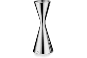 CA Mode Double Cocktail Jigger with Measurements Inside, 2 oz 1 oz Jigger for Bartending, 304 Stainless Steel Cocktail Bar To