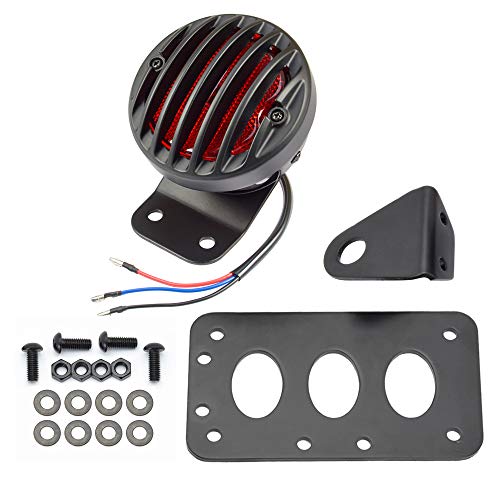 image for Amazicha LED Brake Tail Light 3/4 inch License Plate Holder Bracket Si