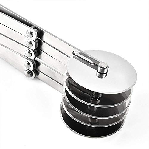 5 Wheel Pastry Cutter, Pizza Slicer, Multi-Round Dough Cutters, Expandable Baking Roller Pastry Knife for Pizza Pies Waffles Cookies